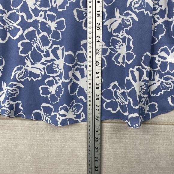 Fortune + Ivy Stitch Fix Women 2XL Top Blue Floral Boho Tie Neck Pullover NWT - Picture 3 of 10